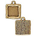 Goldplated Pewter Square Frame Pendants (Set of 2)