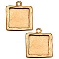 Goldplated Pewter Square Picture Frame Pendants (Set of 2)