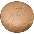 Leather Sandy Pouf Ottoman (Morocco)
