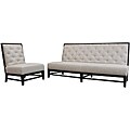 Bristol Tufted Grey Linen Modern Sofa Set