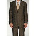 Ferrecci Men's Grey Linen Two-button Suit