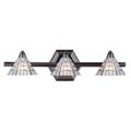 Black Chrome 3-light Vanity Wall Fixture
