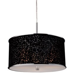 Polished Chrome 3-light Drum Pendant Light Fixture