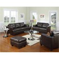 Brown Bonded Leather Loveseat
