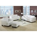 White Bonded Leather Ottoman