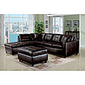 Espresso Bonded Leather Ottoman