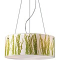 Green Sawgrass and Polished Chrome 3-light Pendant Light