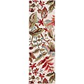Hand-tufted Rain Forest White Rug (2'6 x 8')