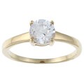 Caribe Gold 14k over Sterling Silver Cubic Zirconia Engagement-style Ring