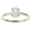 Caribe Gold 14k over Sterling Silver Oval-cut Cubic Zirconia Engagement-style Ring