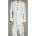 Ferrecci Men's 2-piece Light Blue Linen Suit