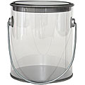 Plastic Pail With Tin Handle, Lid and Trim - 7 x 6.6 Gallon