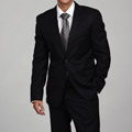 English Laundry Men's Black Peaked Lapel 2-button Suit