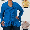 Kaelyn Max Women's Plus Size Long-sleeve Ruffled Tunic