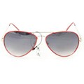 SWG Women's 385B Silver, Red and Purple/Black Lens Aviator Sunglasses