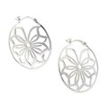 Sterling Essentials Sterling Silver Fiori Hoop Earrings