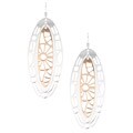Sterling Essentials Two-tone 14k Rose Gold over Silver Oval Lace Earrings