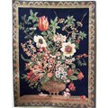 Century Floral Small Black Cotton Tapestry