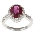 18k White Gold Ruby and 2/5ct TDW Diamond Estate Ring (G-H, VS2-SI1)