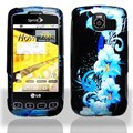 Premium LG Optimus S Blue Flower Protector Case