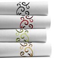 Scroll Embroidered Egyptian Cotton 300 Thread Count Extra Deep Pocket Sheet Set