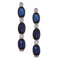 Dyach 14k White Gold Sapphire and 1/3ct TDW Diamond Earrings (G-H, I1-I2)