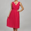Argenti Women's Sleeveless Cowl Neck Midi Dress