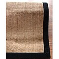 Handmade Eco Natural Fiber Black Cotton Border Sisal Rug (4' x 6')