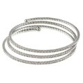 Celeste Silvertone Brass Crystal Small Coil Cuff Bracelet