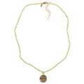 Zoe B 14k Gold over Silver Peridot 'Faith' Charm Necklace