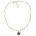 Zoe B 14k Gold over Silver Peridot 'Joy' Charm Necklace