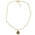 Zoe B 14k Gold over Silver Peridot 'Love' Charm Necklace