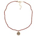 14k Gold over Sterling Silver 'Faith' Garnet Necklace