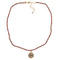 14k Gold over Sterling Silver 'Love' Garnet Necklace