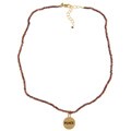 14k Gold over Sterling Silver 'Peace' Garnet Necklace
