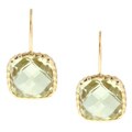 Zoe B 14k Gold over Sterling Silver Green Quartz Earrings