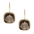 Zoe B 14k Gold over Sterling Silver Smokey Quartz Earrings
