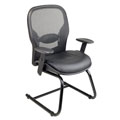 Office Star Breathable Mesh Back and Leather Seat Visitors Chair