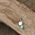 Rafia Sterling Silver Turquoise and Hammered Silver Coin Necklace