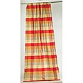 Pure Silk 96-inch Dupioni Red Checks Curtain Panel (India)