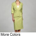 Larry Levine Women's Herringbone Skirt Suit