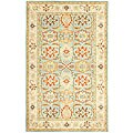 Handmade Treasures Light Blue/ Ivory Wool Rug (5' x 8')