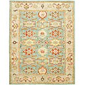 Handmade Heritage Treasures Light Blue/ Ivory Wool Rug (6' x 9')