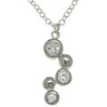 Silvertone Clear Crystal Bubble Cubic Zirconia Necklace