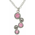 Silvertone Pink Crystal Bubble Cubic Zirconia Necklace