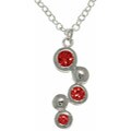 Silvertone Red Crystal Bubble Cubic Zirconia Necklace