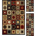 Multi Collection Set of 3 Area Rugs (5' x 7', 2' x 5', 2' x 3')
