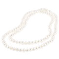 Endless White Circle Rice Freshwater Pearl Necklace (6-7 mm)