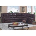 Brown Leather Match Full Sleeper Reclining Sectional Sofa