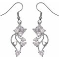 Silvertone Cubic Zirconia Dangle Earrings